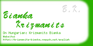 bianka krizmanits business card